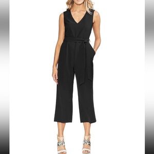 Vince Camuto - Sleeveless Belted Wide Leg Crop Jumpsuit Sz 8